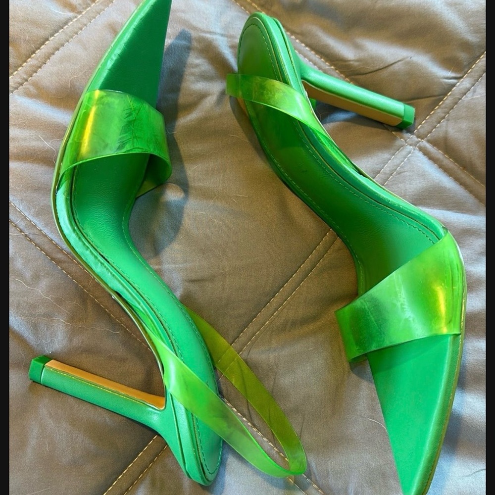 Zara Vibrant Green Heels 6.5